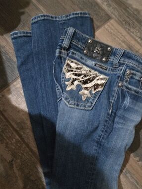 Miss Me Dark Blue Denim Jeans with Embellished Pocket